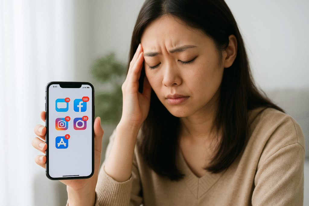 通知が止まらないスマホとユーザーの疲労感